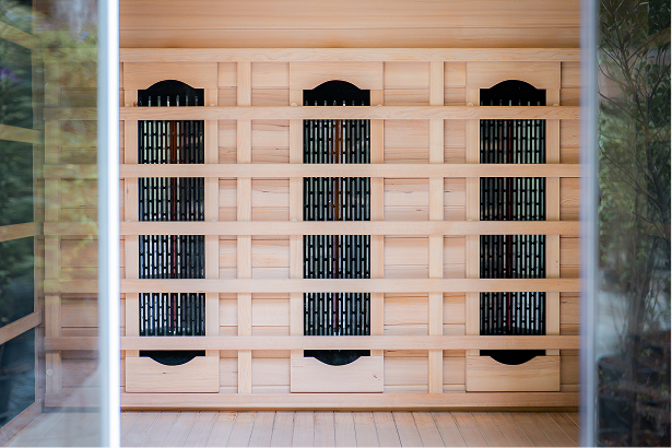 Infrared sauna heater panels close up